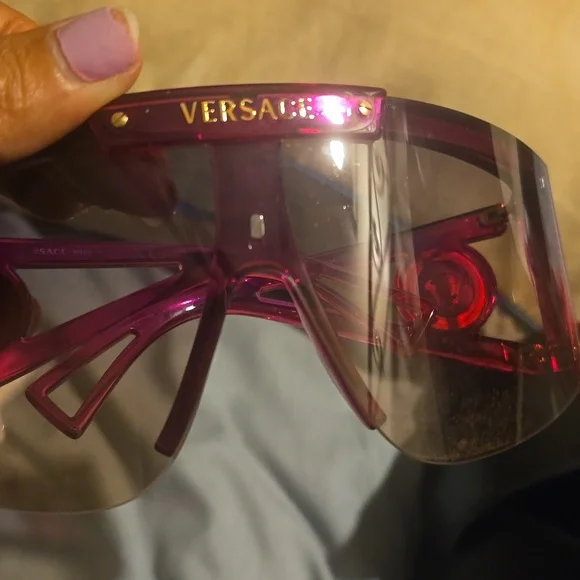 Versace Purple Shield Sunglasses - Picture 2 of 3